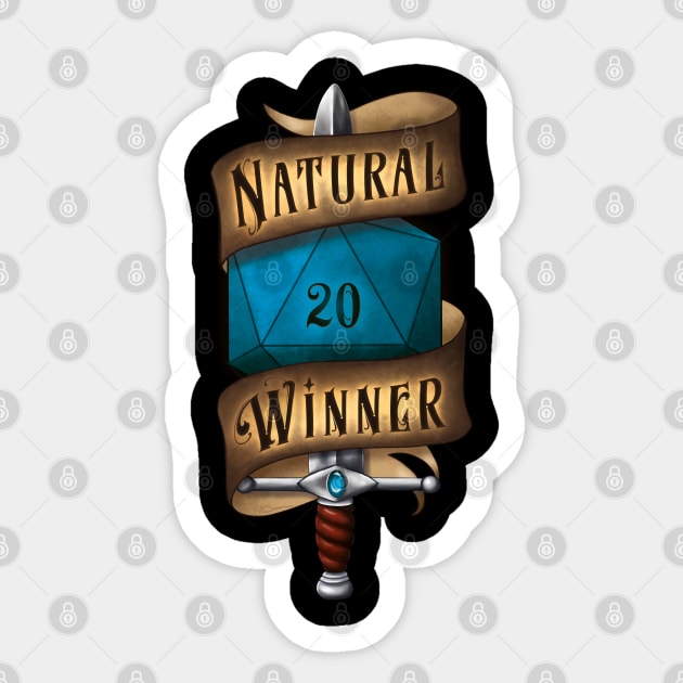 Natural Winner Sticker by SwanStarDesigns